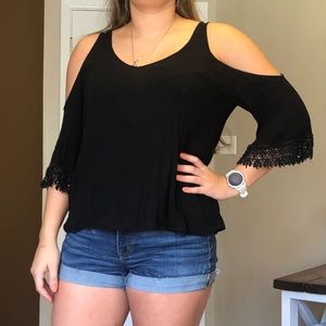 Size large lace sleeves off the shoulder